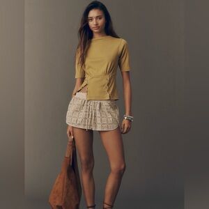 Pilcro Button-Bodice Waisted Top